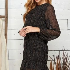 Indigo Boutique Dresses Black Tiered Casual Dress