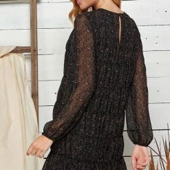 Indigo Boutique Dresses Black Tiered Casual Dress