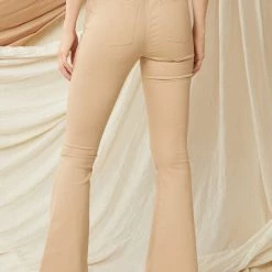 Indigo Boutique Flare Pullon Pant In Taupe
