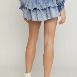 Indigo Boutique Denim Acid Wash Skirt New Arrivals