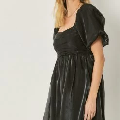 Indigo Boutique BLACK BUBBLE SLEEVE MINI DRESS New Arrivals