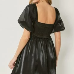 Indigo Boutique BLACK BUBBLE SLEEVE MINI DRESS New Arrivals
