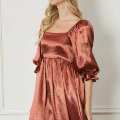 Indigo Boutique New Arrivals COPPER SATIN MINI DRESS