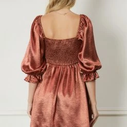 Indigo Boutique New Arrivals COPPER SATIN MINI DRESS