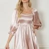 Indigo Boutique BLUSH SATIN MINI DRESS