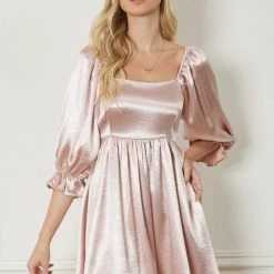 Indigo Boutique BLUSH SATIN MINI DRESS