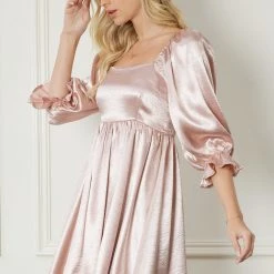Indigo Boutique BLUSH SATIN MINI DRESS