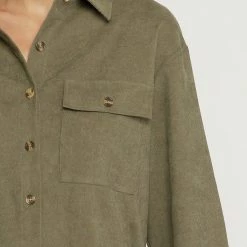 Indigo Boutique New Arrivals Olive Corduroy Button Up Dress