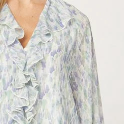 Indigo Boutique Blue Ruffle Button Down
