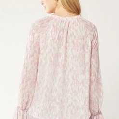 Indigo Boutique Pink Ruffle Button Down Blouse