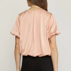 Indigo Boutique Blush Sateen Bubble Blouse New Arrivals