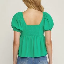 Indigo Boutique Happy Days Puff Sleeve Top