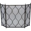 Indigo Boutique Furniture ANTIQUE SILVER & BLACK SCOTT FIREPLACE SCREEN