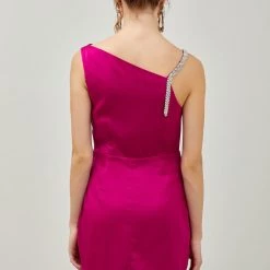 Indigo Boutique Berry Diamond Drape Neck Dress New Arrivals