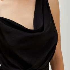 Indigo Boutique Black Diamond Drape Neck Dress New Arrivals