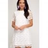 Indigo Boutique White Lace Shift Dress