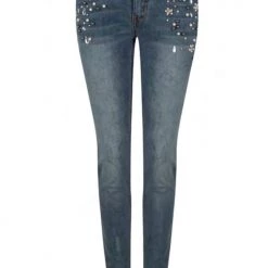 Indigo Boutique Pearl Detail Denim Bottoms