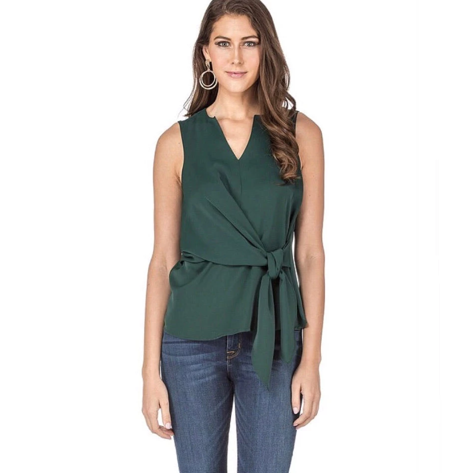 Indigo Boutique Emerald Green Tie Blouse Tops 3 Indigo Boutique Emerald Green Tie Blouse Tops