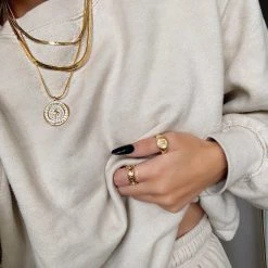 Indigo Boutique Initial Medallion Signet Ring