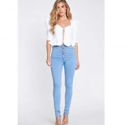 Indigo Boutique Button Down High Rise Denim