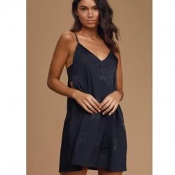 Indigo Boutique Satin Floral Tie Back Dress Dresses