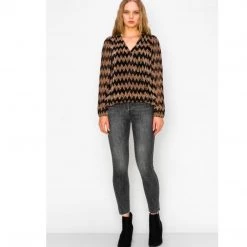 Indigo Boutique Tops Black And Gold Blouse