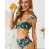 Indigo Boutique Green Palm Swim Suit