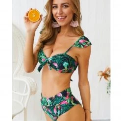 Indigo Boutique Green Palm Swim Suit