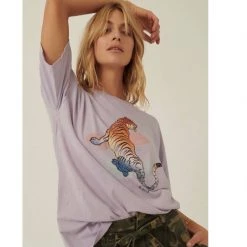 Indigo Boutique Tops Lavender Graphic Tiger Tee
