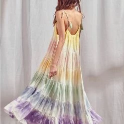 Indigo Boutique Rainbow Color Block Maxi Dresses