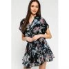 Indigo Boutique Black Floral Ruffled Dress Dresses