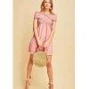 Indigo Boutique Off The Shoulder Blush Shift Dress Sale