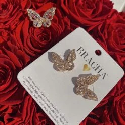 Indigo Boutique Iced Out Butterfly Stud New Arrivals