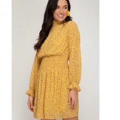 Indigo Boutique Yellow Mock Dress