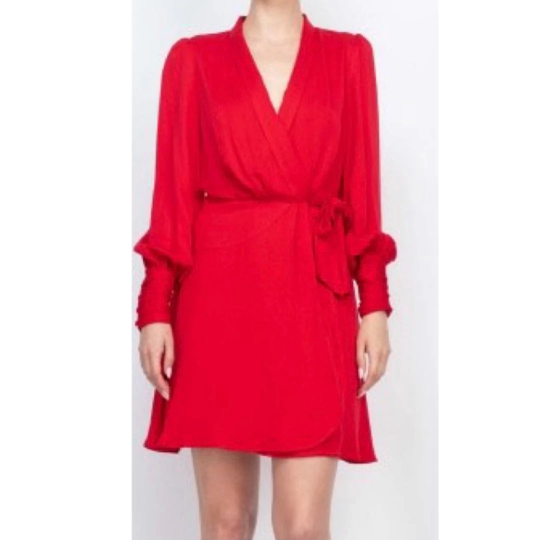 Indigo Boutique Red Wrap Dress 3 Indigo Boutique Red Wrap Dress
