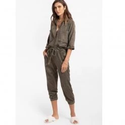 Indigo Boutique Steel Suede Joggers Bottoms