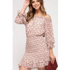 Indigo Boutique Off The Shoulder Ruffle Body Con Dress Dresses