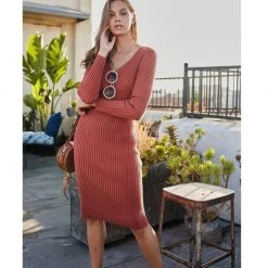 Indigo Boutique Sale Brick Body Con Dress