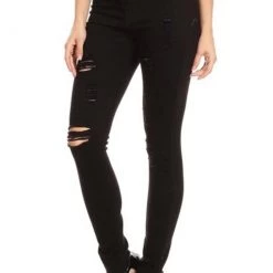 Indigo Boutique Sale Black Distressed High Waisted Denim