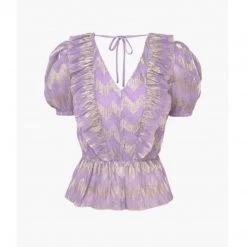 Indigo Boutique Agatha Lurex Pleated Blouse