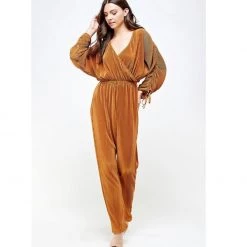 Indigo Boutique Bronze Long Sleeve Jumpsuit