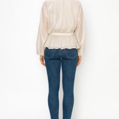 Indigo Boutique Gold Long Sleeve Shimmer Blouse