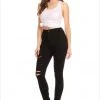 Indigo Boutique Sale Black Distressed High Waisted Denim
