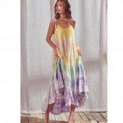 Indigo Boutique Rainbow Color Block Maxi Dresses