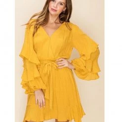 Indigo Boutique Mustard Wrap Dress