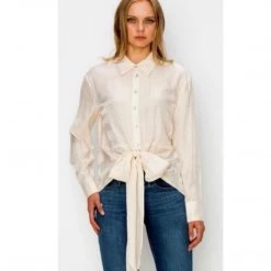 Indigo Boutique Cream Bow Tie Blouse