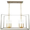 Indigo Boutique GREY AND GOLD RECTANGULAR MANNING CHANDELIER Furniture