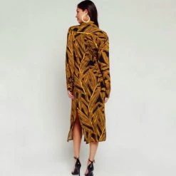 Indigo Boutique Palm Tie Front Midi Dress