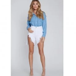 Indigo Boutique White Distressed Denim Sale