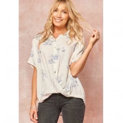 Indigo Boutique Tops Ivory Floral Blouse